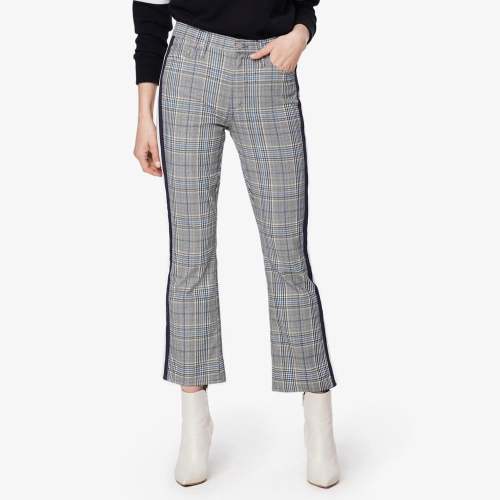 MOTHER Blue Plaid Boot Cut Pants